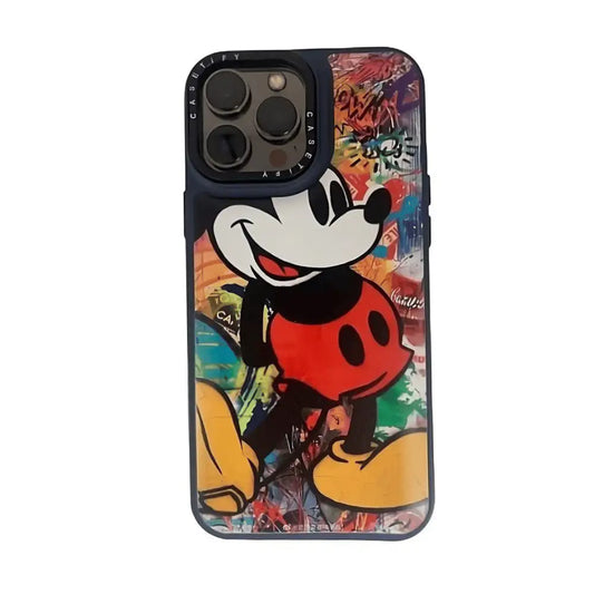 Mickey Mouse iPhone case in yellow, red, and black